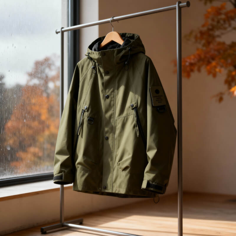 Veste homme imperméable coupe droite anti-vent