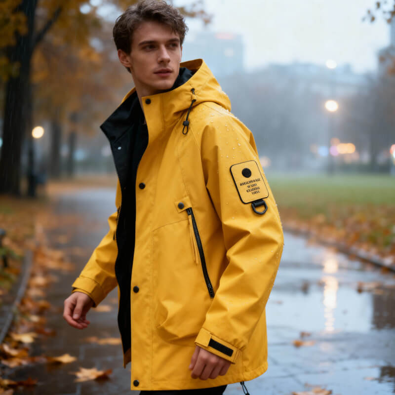 Veste homme imperméable coupe droite anti-vent