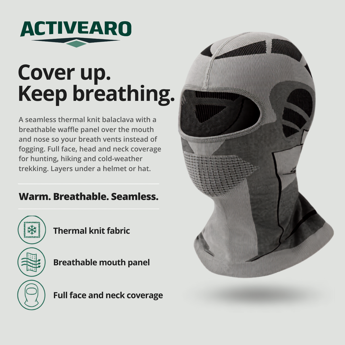 Cagoule ski thermique panneau respirant anti-buée