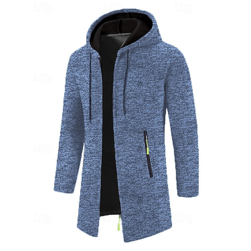 Manteau long homme à capuche élégant et chaud