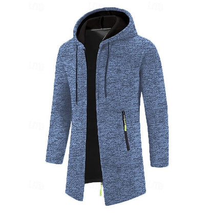 Manteau long homme à capuche élégant et chaud
