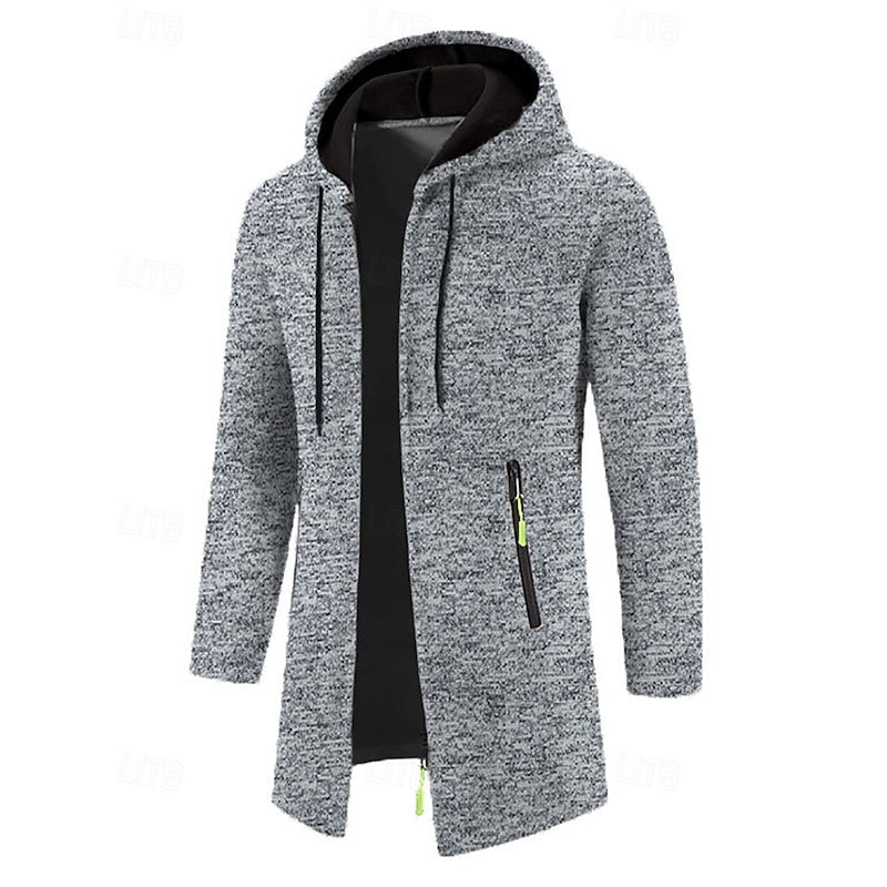 Manteau long homme à capuche élégant et chaud