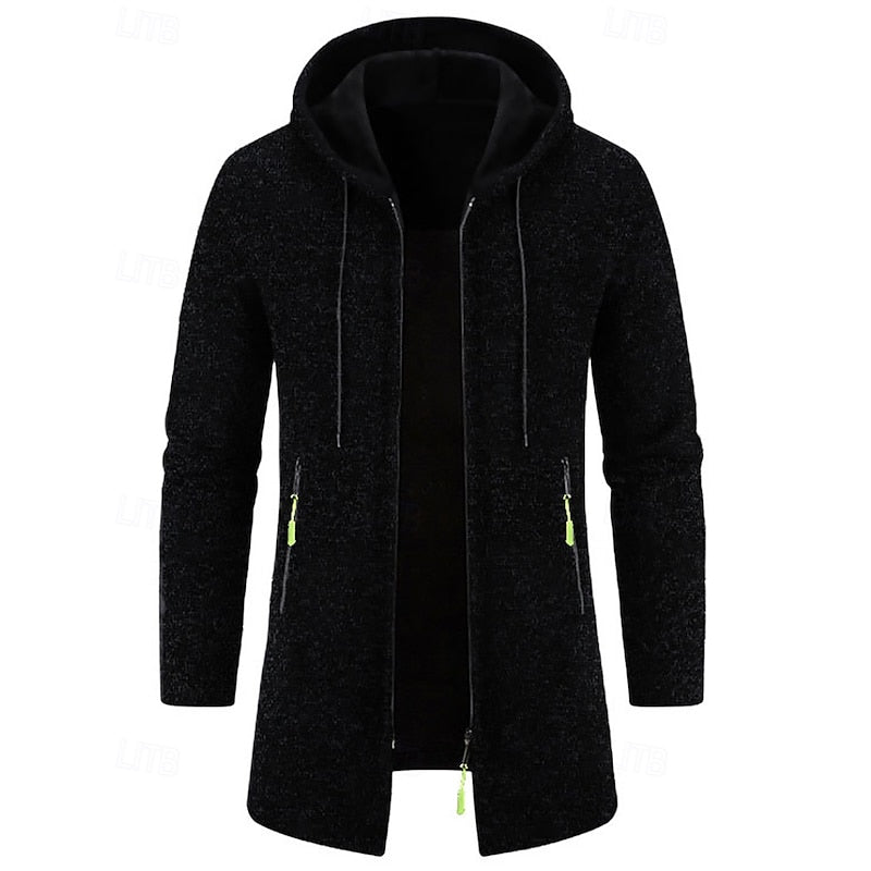 Manteau long homme à capuche élégant et chaud