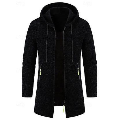 Manteau long homme à capuche élégant et chaud