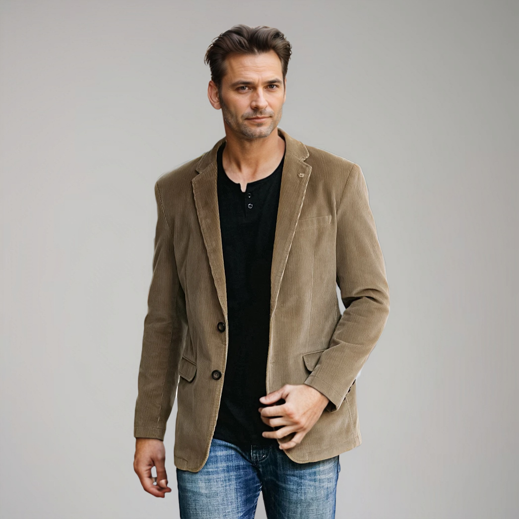 Blazer homme velours deux boutons style élégant