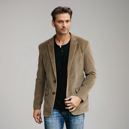 Blazer homme velours deux boutons style élégant