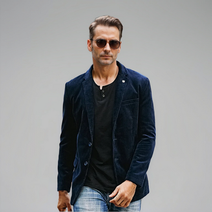 Blazer homme velours deux boutons style élégant