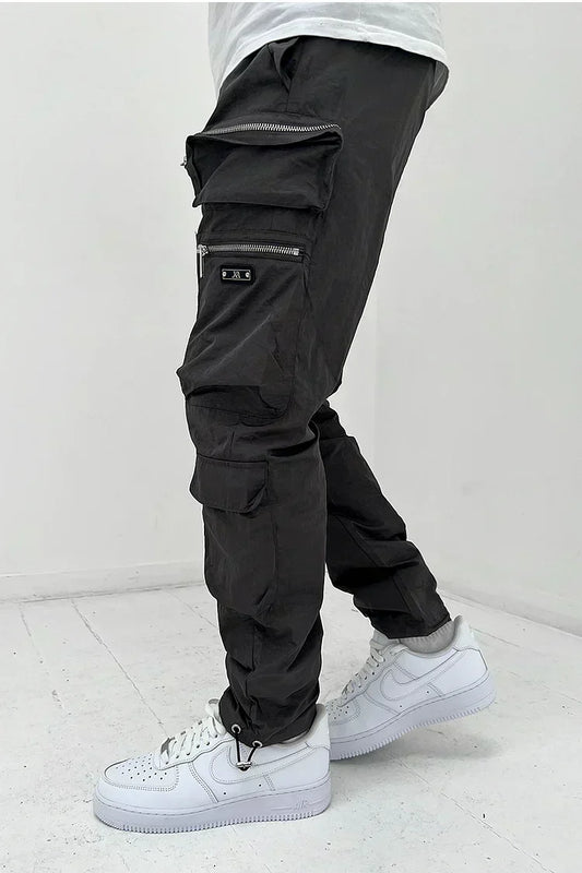 Pantalon cargo homme poches zippées utilitaires