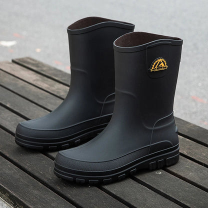 Herren-Wellingtonstiefel bis zur Mitte der Wade mit Profilsohle
