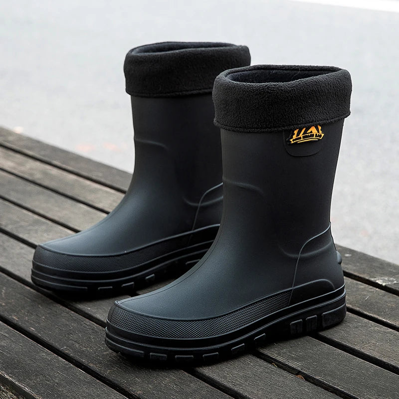 Herren-Wellingtonstiefel bis zur Mitte der Wade mit Profilsohle