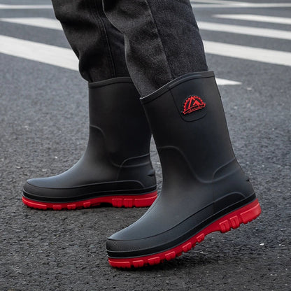 Herren-Wellingtonstiefel bis zur Mitte der Wade mit Profilsohle