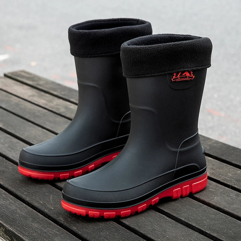 Herren-Wellingtonstiefel bis zur Mitte der Wade mit Profilsohle