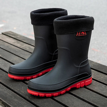 Herren-Wellingtonstiefel bis zur Mitte der Wade mit Profilsohle