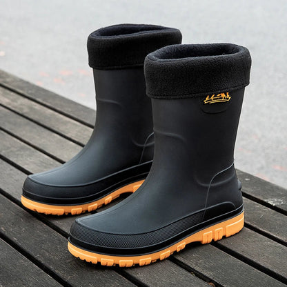 Herren-Wellingtonstiefel bis zur Mitte der Wade mit Profilsohle