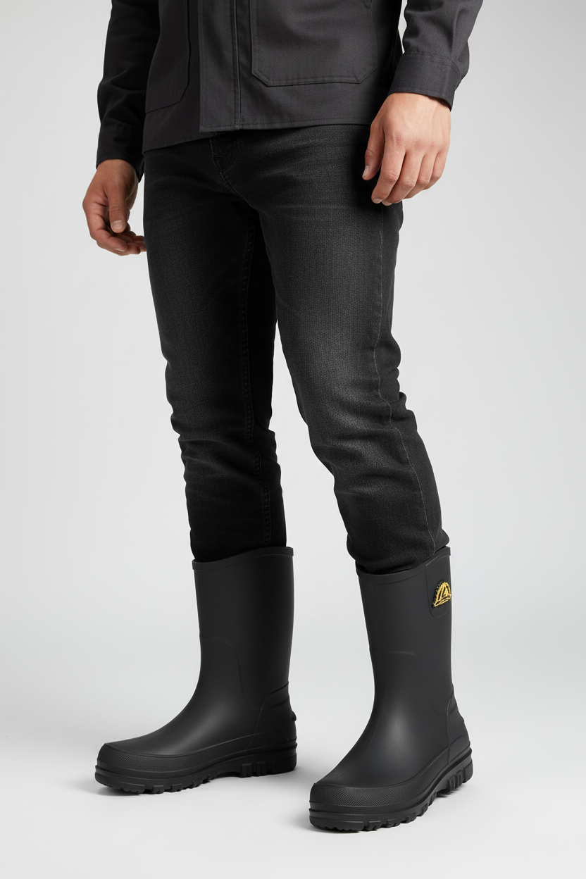 Herren-Wellingtonstiefel bis zur Mitte der Wade mit Profilsohle