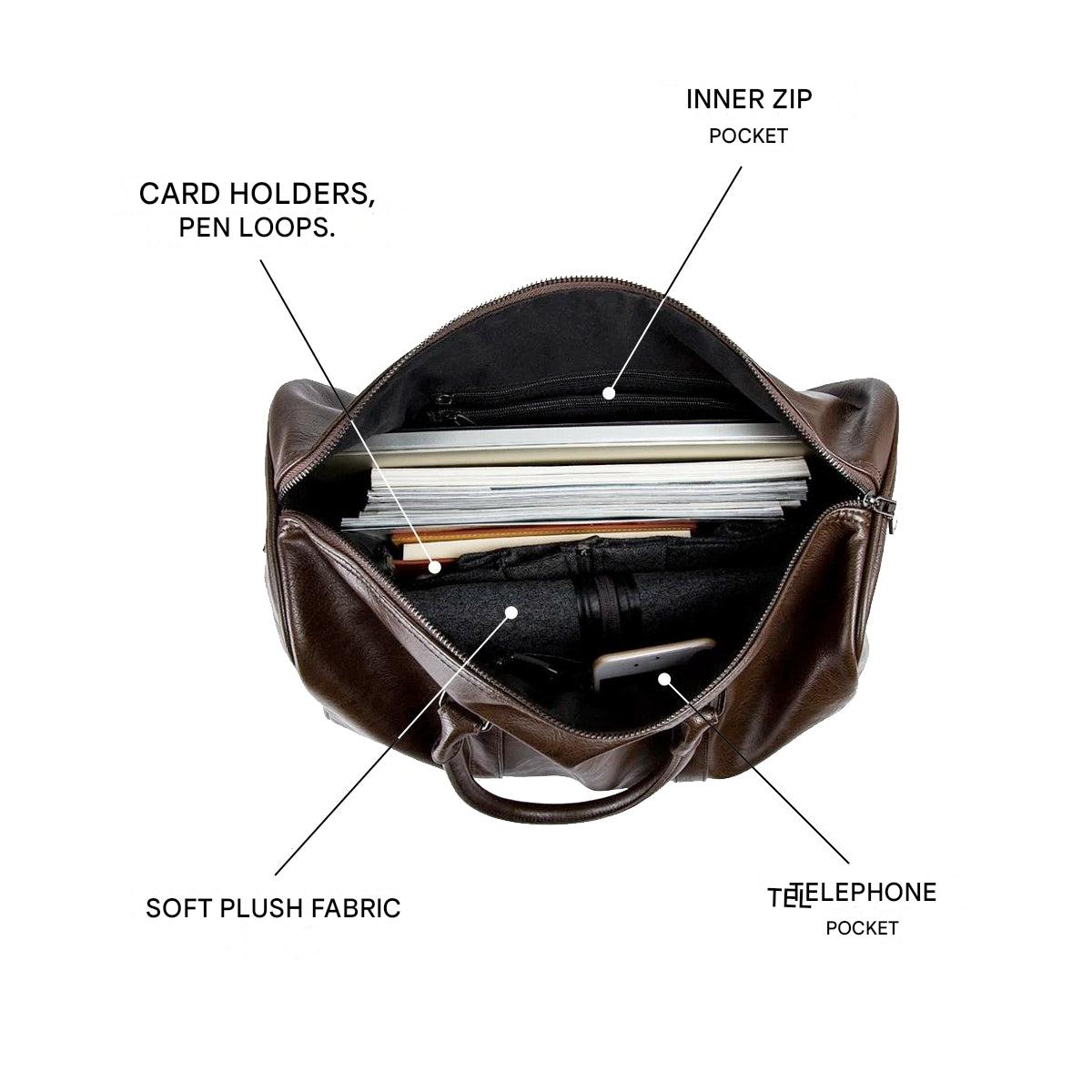 Sac de voyage cuir PU grande capacité cabine léger
