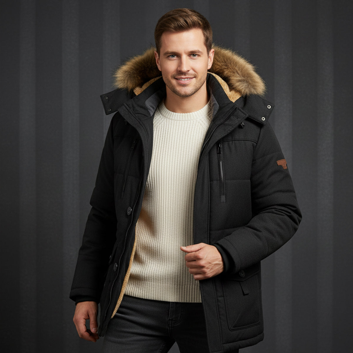 Parka homme hiver chaude doublure polaire déperlante