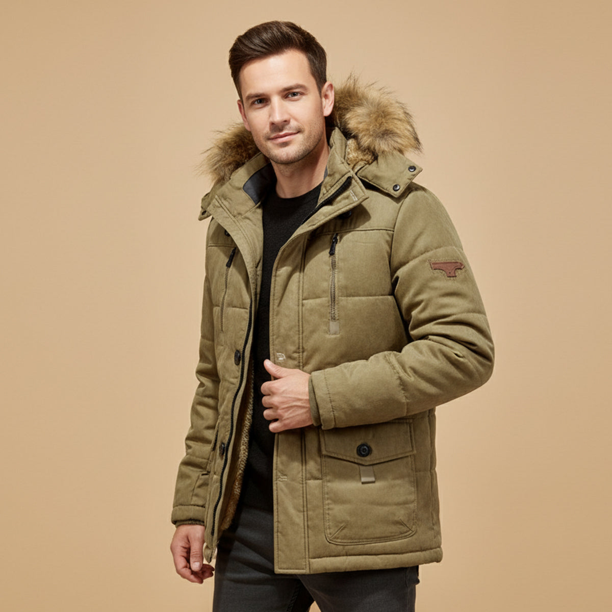 Parka homme hiver chaude doublure polaire déperlante