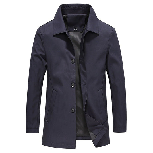 Veste homme longue coupe droite coupe-vent automne