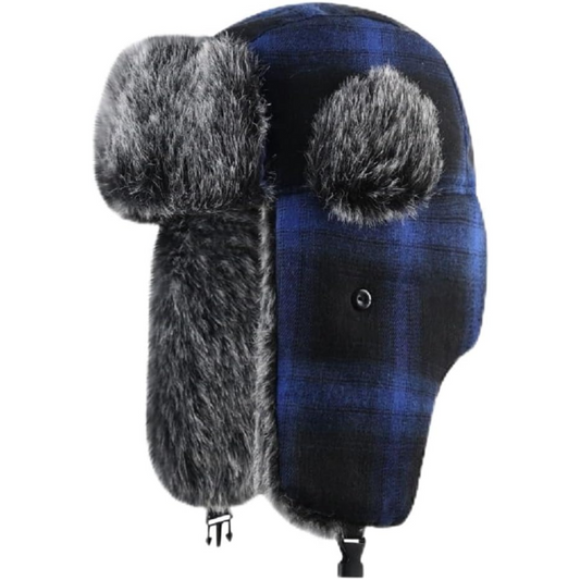 Chapeau trappeur doublé fausse fourrure pour hiver extrême