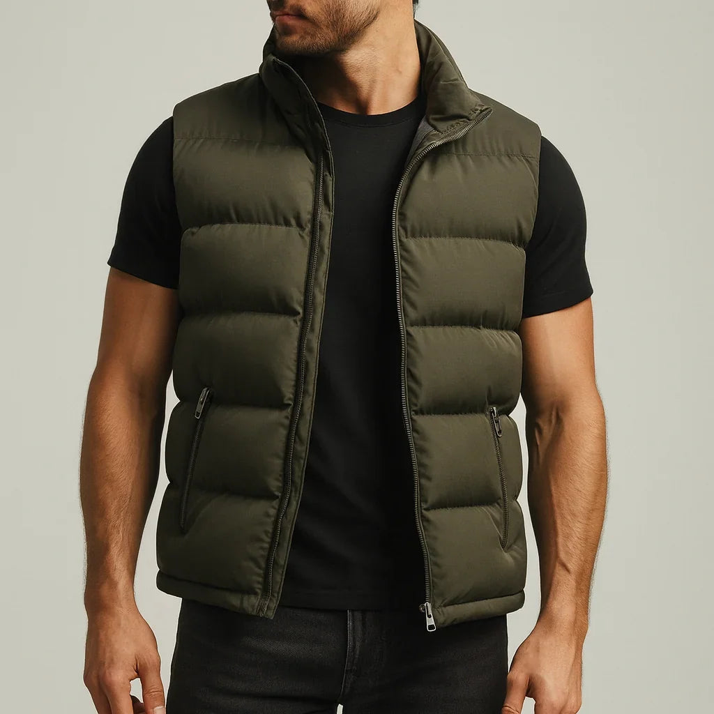 Gilet homme matelassé sans manches isolant léger