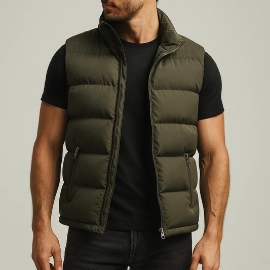 Gilet homme matelassé sans manches isolant léger