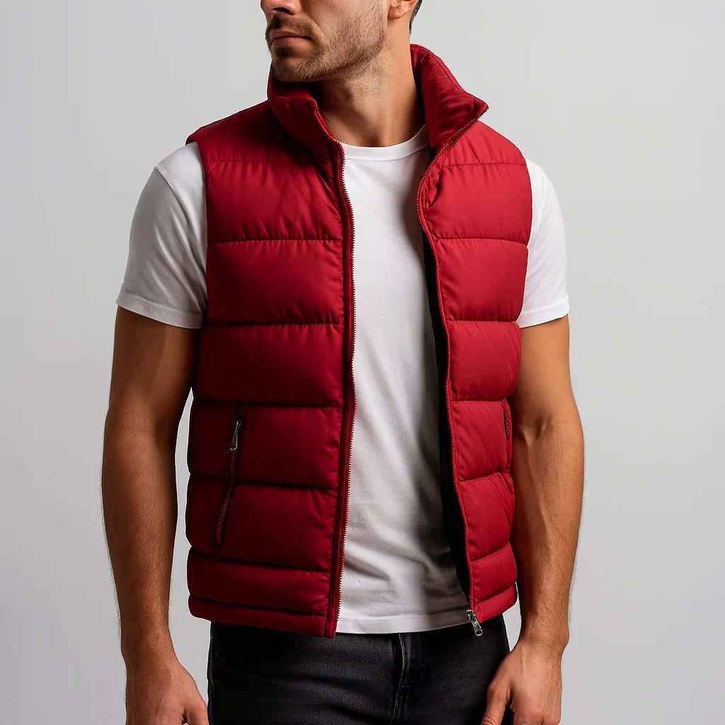 Gilet homme matelassé sans manches isolant léger