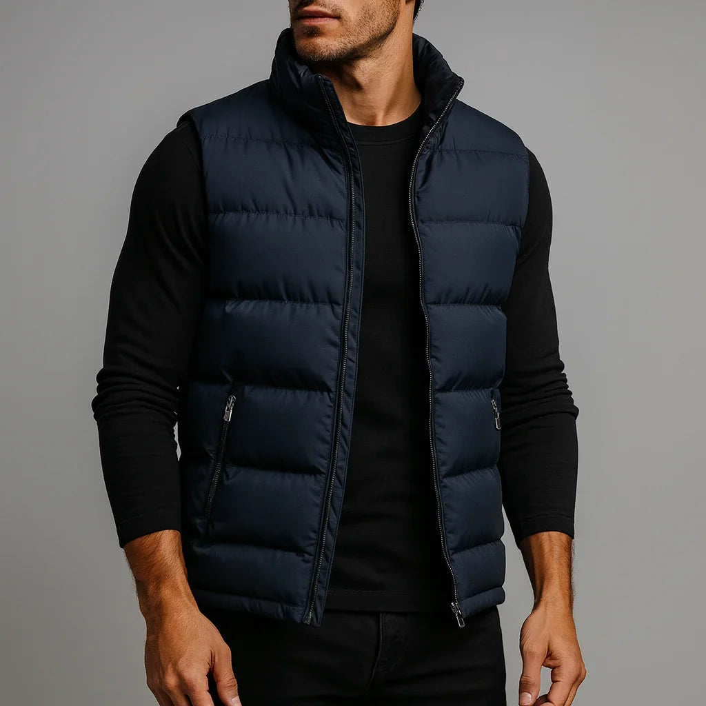 Gilet homme matelassé sans manches isolant léger