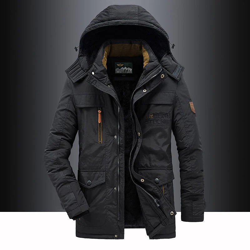 Herren-Winterparka, Fleece-gefüttert, winddicht