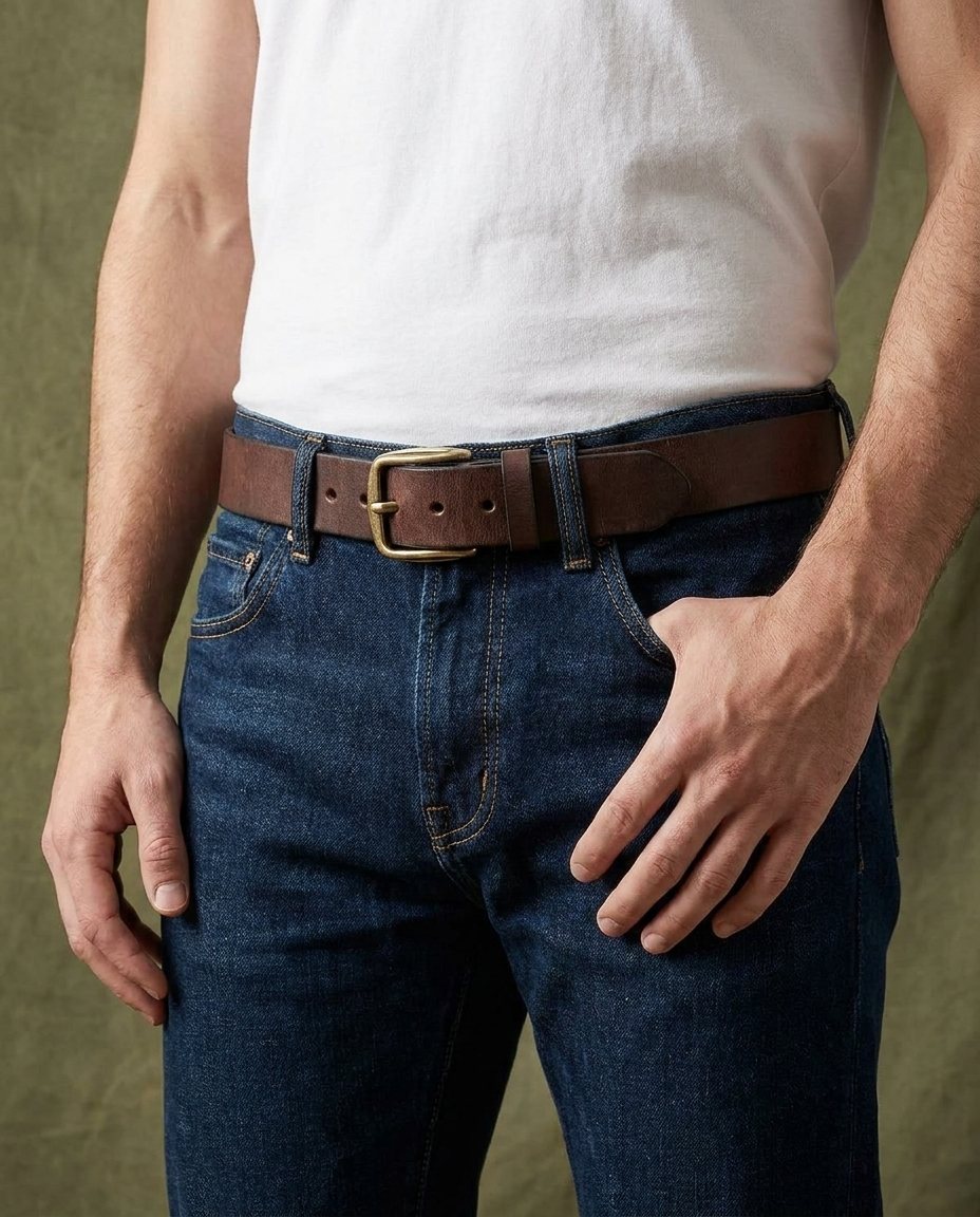 Ceinture homme cuir pleine fleur robuste pour jean