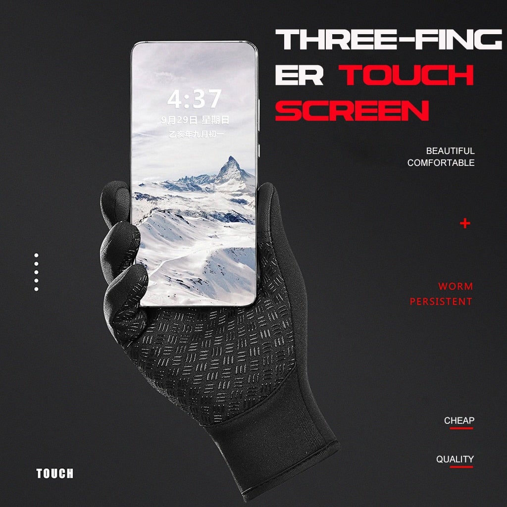 Gants hiver thermiques tactiles étanches cyclisme