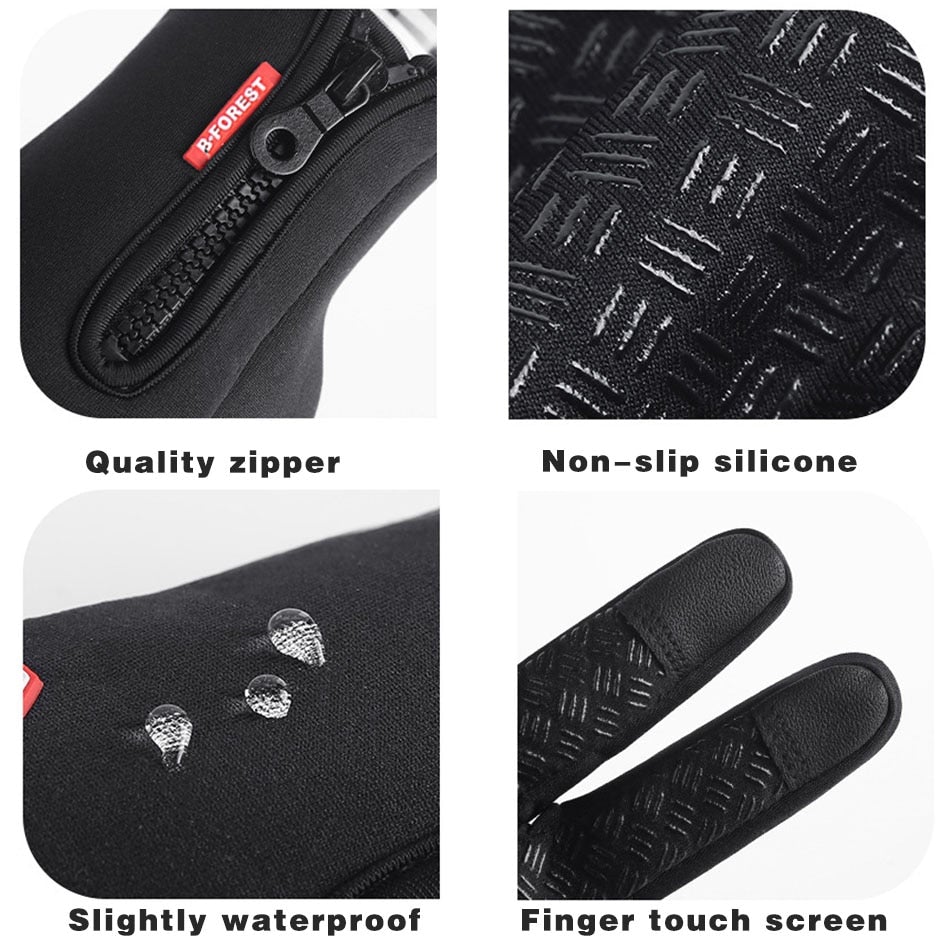 Gants hiver thermiques tactiles étanches cyclisme