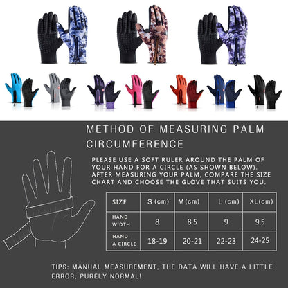 Gants hiver thermiques tactiles étanches cyclisme