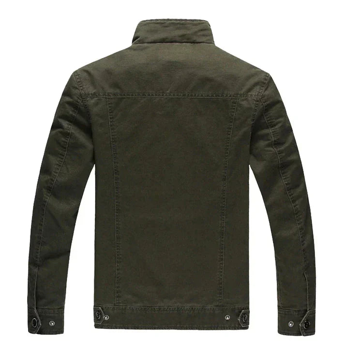 Herren-Militärjacke mit Stehkragen und Funktionstaschen