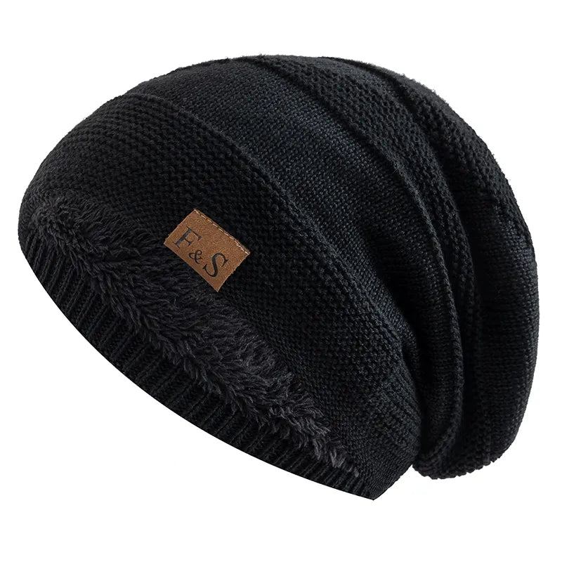 Warme Acryl-Wintermütze mit Fleecefutter