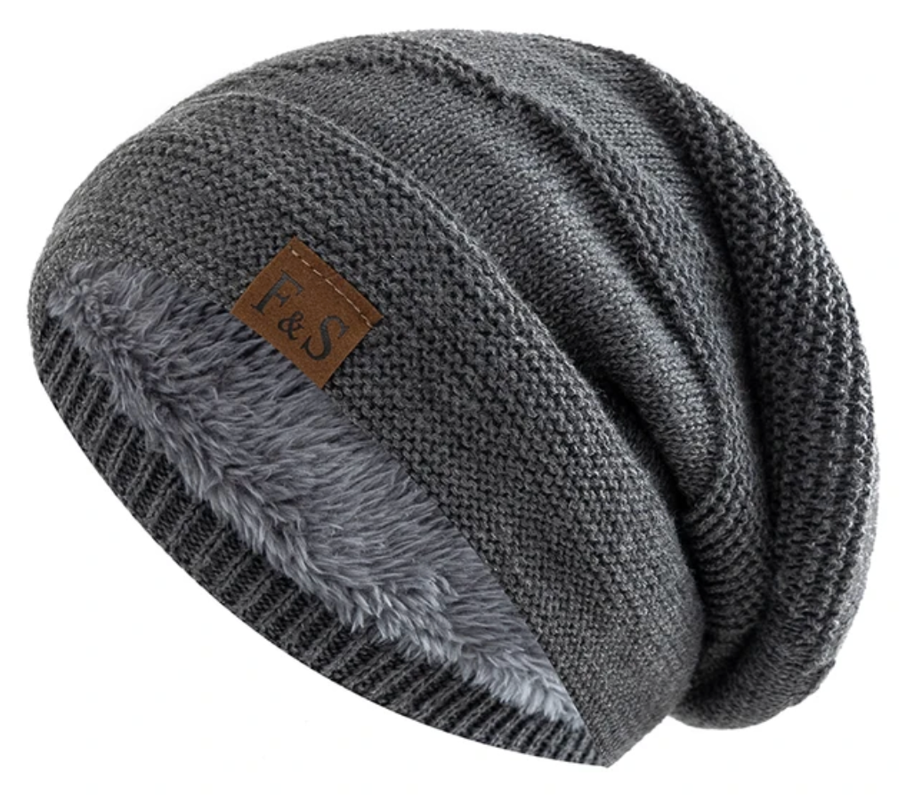 Warme Acryl-Wintermütze mit Fleecefutter