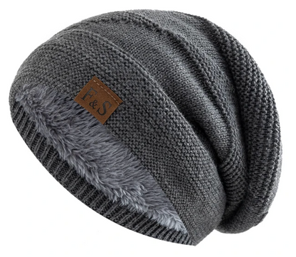 Warme Acryl-Wintermütze mit Fleecefutter