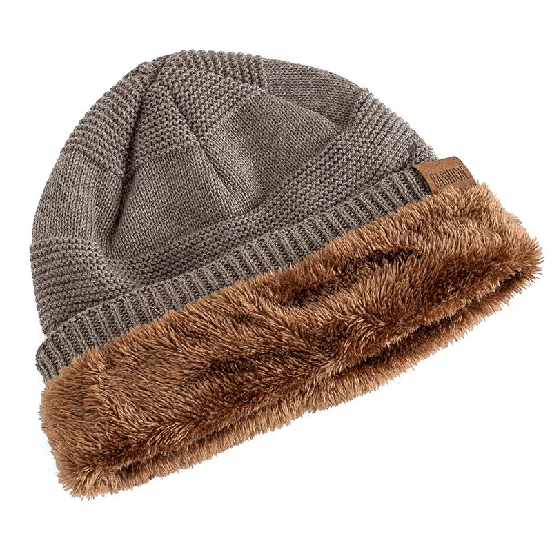 Warme Acryl-Wintermütze mit Fleecefutter