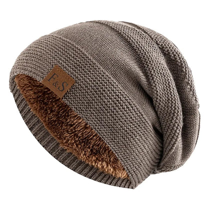 Warme Acryl-Wintermütze mit Fleecefutter
