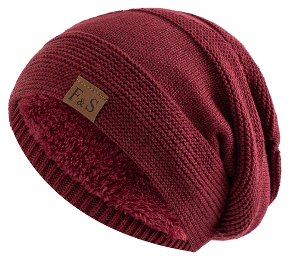 Warme Acryl-Wintermütze mit Fleecefutter