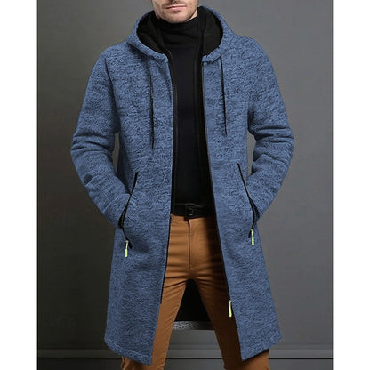 Manteau long homme à capuche élégant et chaud