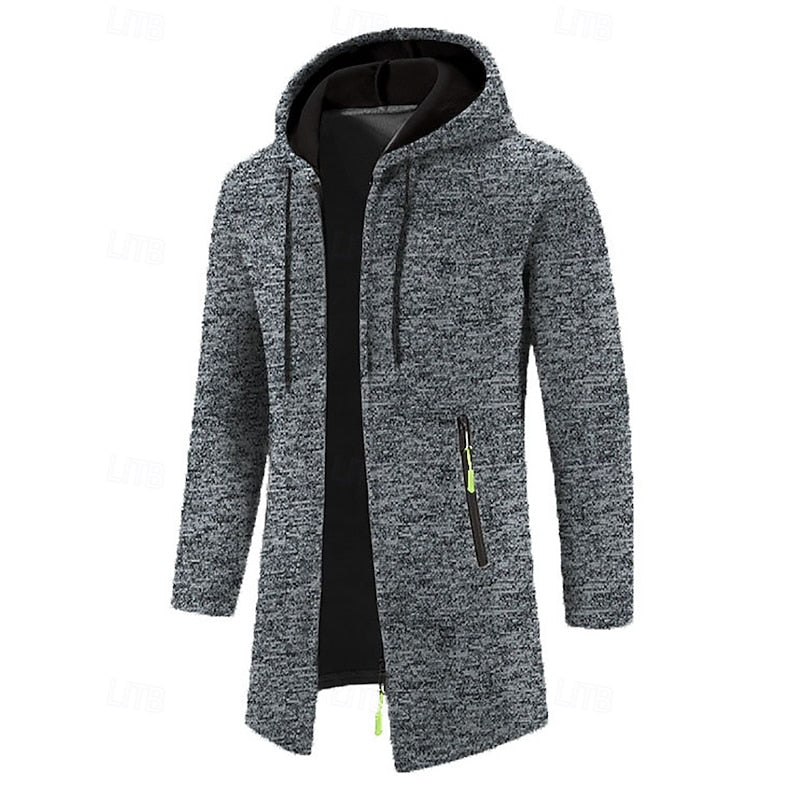 Manteau long homme à capuche élégant et chaud