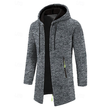 Manteau long homme à capuche élégant et chaud