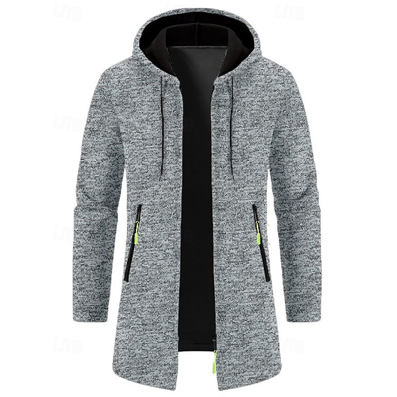 Manteau long homme à capuche élégant et chaud