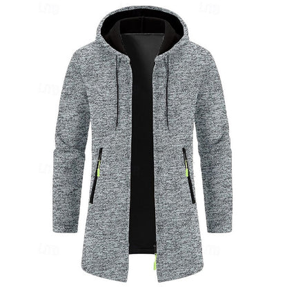Manteau long homme à capuche élégant et chaud