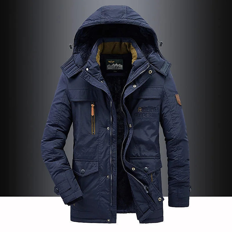 Herren-Winterparka, Fleece-gefüttert, winddicht